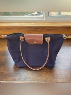 Longchamp Le Pliage medium shoulder tote bag purple